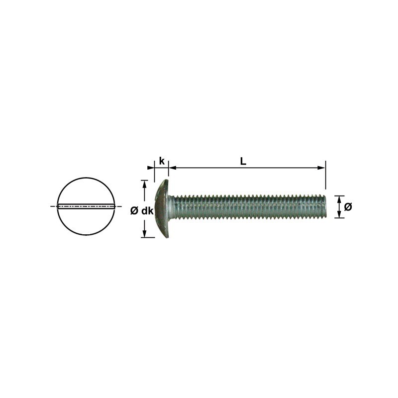 BOULON POELIER  6X20 INOX A2 (BLISTER DE 15)