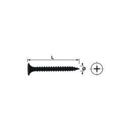 VIS PLACO 3,5X25 PHOSPHATE NOIR PH2 (BLISTER DE 50)