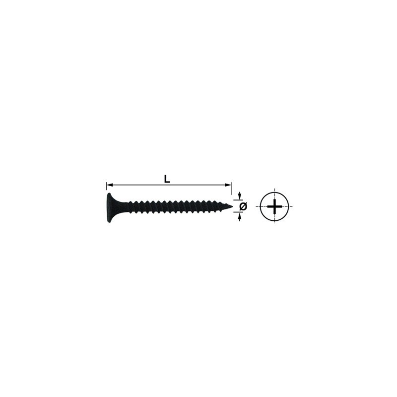 VIS PLACO 3,5X25 PHOSPHATE NOIR PH2 (BLISTER DE 50)