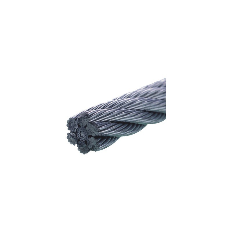 CABLE ACIER GALVA 7X19 6x4 MM ENROBE PVC TOURET DE 50 METRES