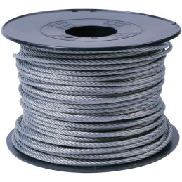 CABLE ACIER GALVA 7X19 6x4 MM ENROBE PVC TOURET DE 50 METRES