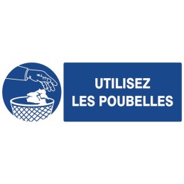 UTILISER LES POUBELLES/ADHESIF 330X120MM