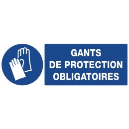 GANTS DE PROTECTION OBLIGATOIRES/ADHESIF 330X120MM