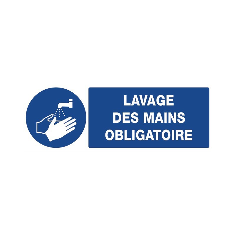 LAVAGE DES MAINS OBLIGATOIRE/ADHESIF 330X120MM