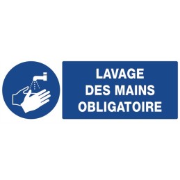 LAVAGE DES MAINS OBLIGATOIRE/ADHESIF 330X120MM