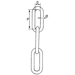 CHAINE DROITE ZINGUE Ø 3,5MM (ROULEAU DE 25M) LE METRE