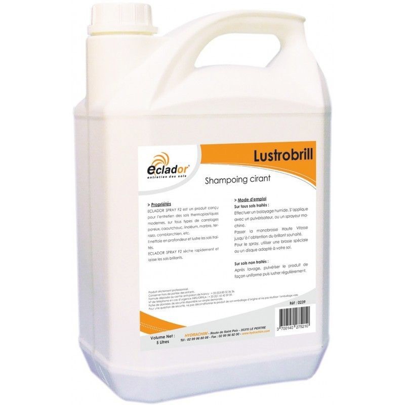 Shampoing cirant régénérant sol émulsionné LUSTROBRILL-0238- Bidon 5L